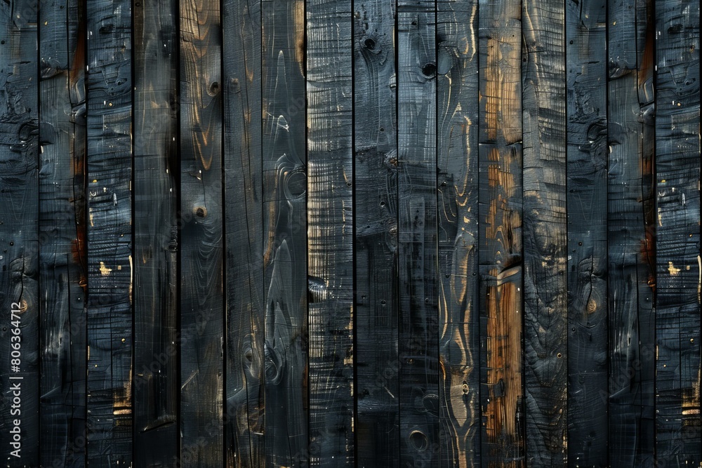 Fototapeta premium Dark Textured Wood Planks with Natural Patterns