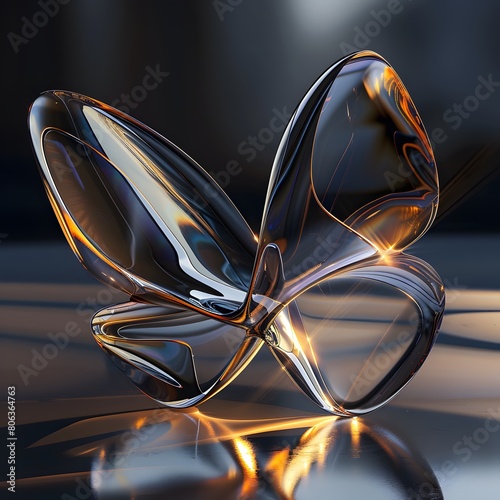 Close-up delicate glass butterfly home decor piece photo