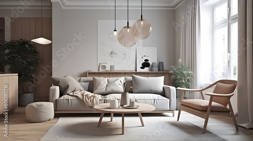 Modern living room home interior design template idea 