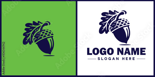 acorn icon Oak nut Acorn nut Acorn seed flat logo sign symbol editable vector