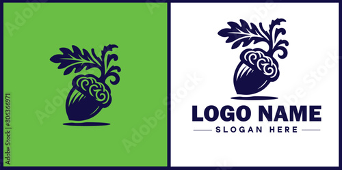 acorn icon Oak nut Acorn nut Acorn seed flat logo sign symbol editable vector