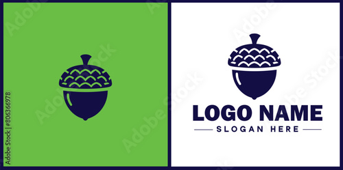 acorn icon Oak nut Acorn nut Acorn seed flat logo sign symbol editable vector