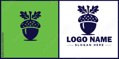 acorn icon Oak nut Acorn nut Acorn seed flat logo sign symbol editable vector