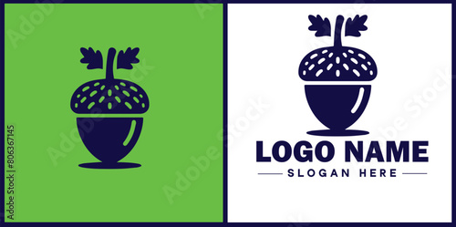 acorn icon Oak nut Acorn nut Acorn seed flat logo sign symbol editable vector