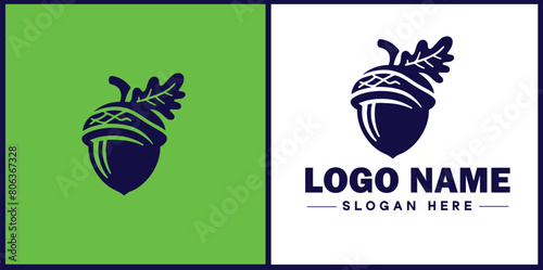 acorn icon Oak nut Acorn nut Acorn seed flat logo sign symbol editable vector