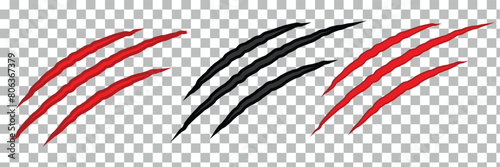 Animal Claw scratches icons set vector. 
