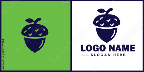 acorn icon Oak nut Acorn nut Acorn seed flat logo sign symbol editable vector
