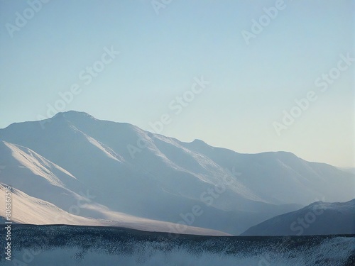 mountains in the fog