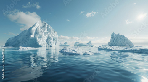 Melting icebergs in the Arctic, symbolizing global warming. © BMMP Studio