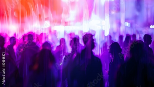 Ambitious silhouettes in a crowd symbolize relentless pursuit of business goals. Concept Success, Ambition, Silhouettes, Business Goals, Crowd
