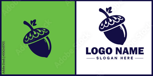 acorn icon Oak nut Acorn nut Acorn seed flat logo sign symbol editable vector