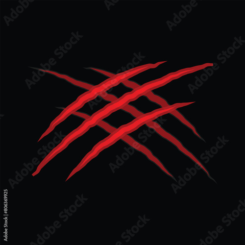 Animal Claw scratches icons set vector. Claws silhouette, claw marks. paw scratch.