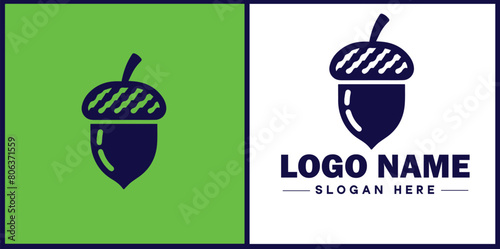 acorn icon Oak nut Acorn nut Acorn seed flat logo sign symbol editable vector