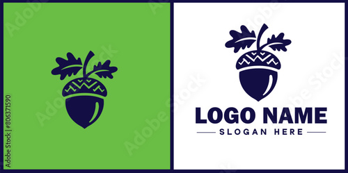 acorn icon Oak nut Acorn nut Acorn seed flat logo sign symbol editable vector