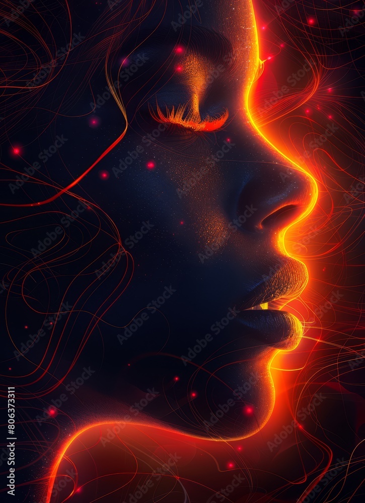 Retro wave synth wave neon backlight contours , generated with ai Retro wave synth wave neon backlight contours , generated with ai