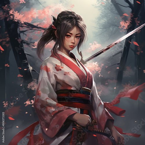 woman in japanese kimono