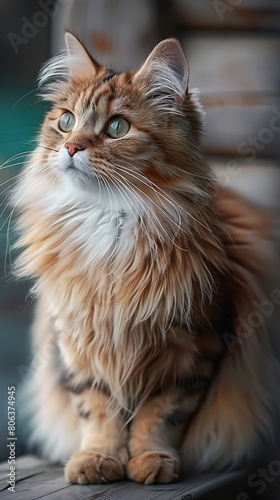 Obraz na płótnie Beautiful cat, generated with AI w salonie