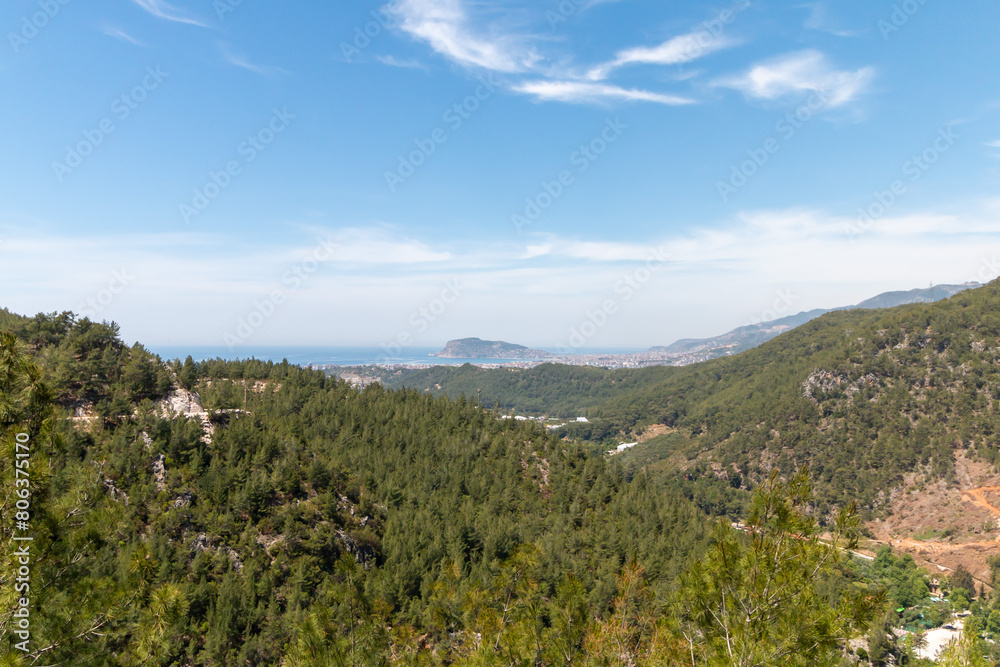 Panoramic view on mountains near Dim Cave, Alanya