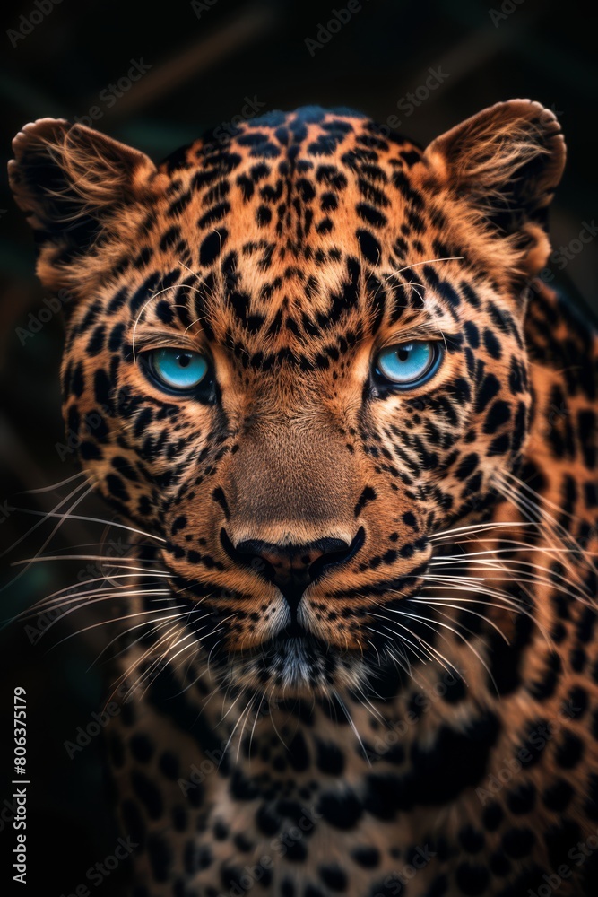 Ultra realistic fur, front view portrait of leopard animal, wild life photo, cinematic still shot, strong face expression, depth of field, luxury , generated with ai Ultra realistic fur, front view portrait of leopard animal, wild life photo, cinematic still shot, strong face expression, depth of field, luxury , generated with ai