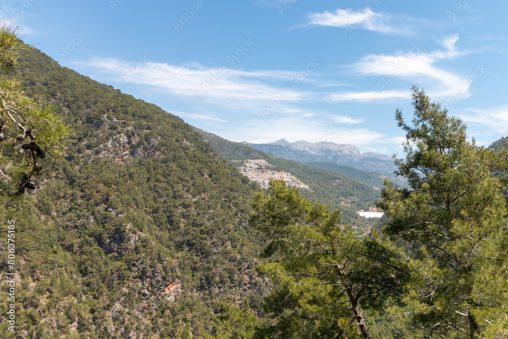 Fototapeta premium Panoramic view on mountains near Dim Cave, Alanya