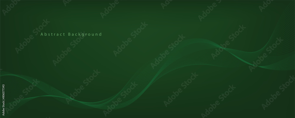 Abstract green gradient background with wavy lines Stock Vector | Adobe ...