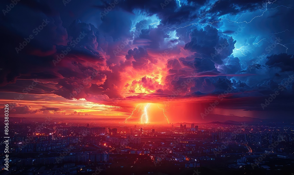 A beautiful and terrifying storm is brewing over the city