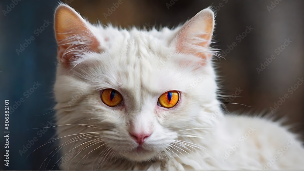 Opal-Eyed Aristocat: The White Feline of Riches