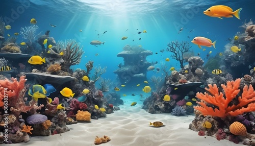 Mystical Underwater Scene With Coral Reefs And Ex Upscaled 3