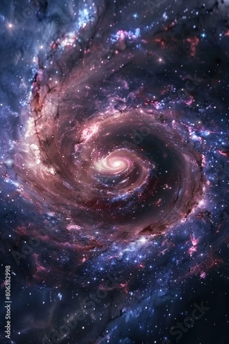 Spiral Nebula On Universe Abstract Background. Galaxy and star constellations in deep space