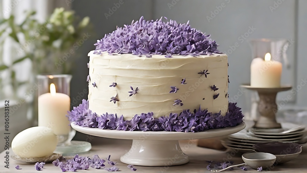 Lavender Infusion: Adding Floral Charm to a White Cake