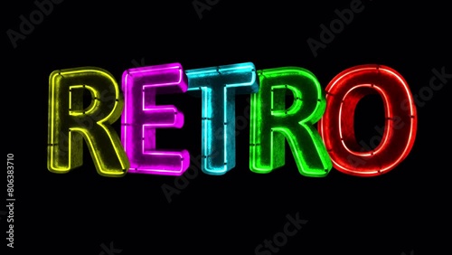Retro Multicolor Neon Aesthetic Word Animated