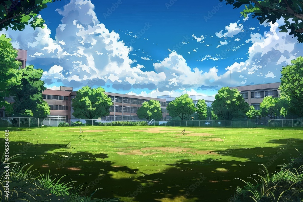 School Yard Anime Background