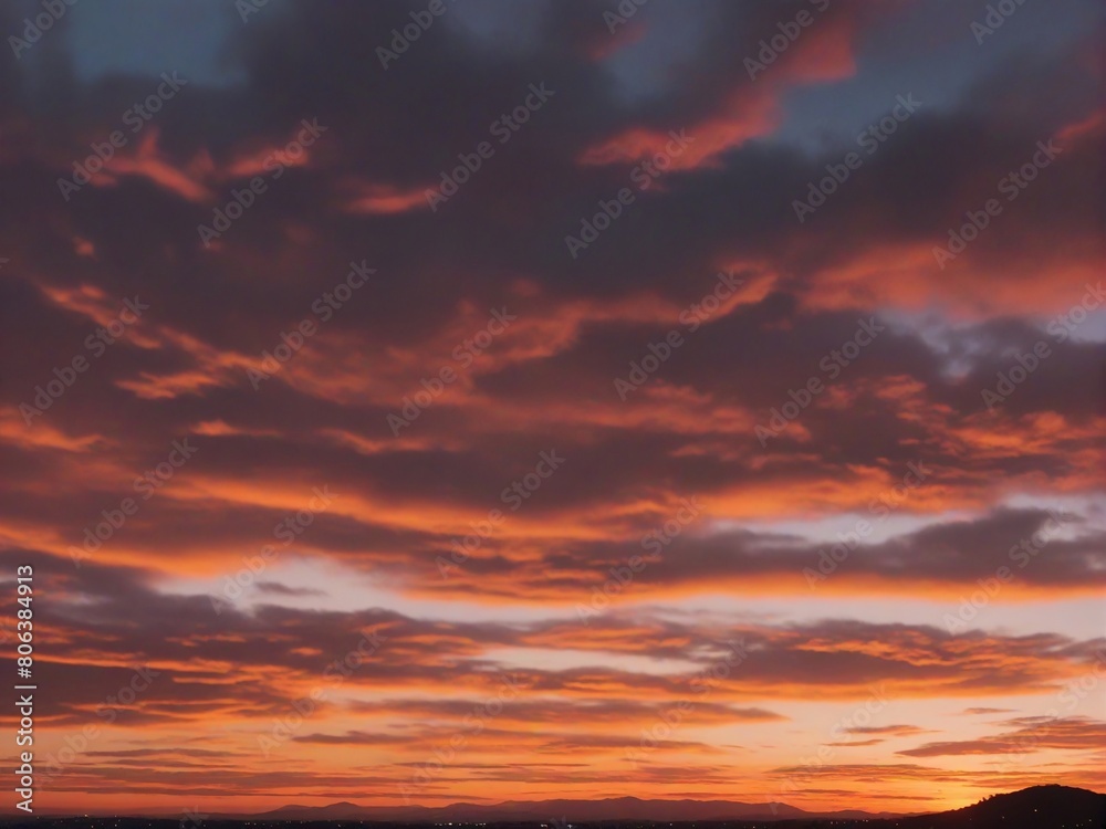 red sunset sky