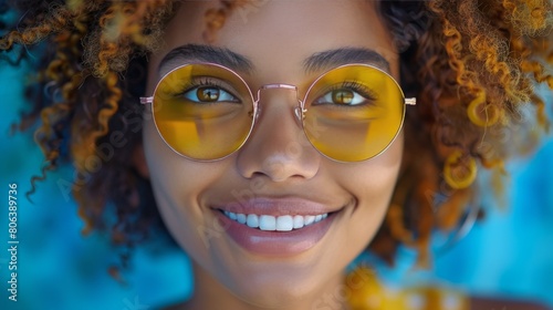 Close Up Portrait of Person Wearing Sunglasses