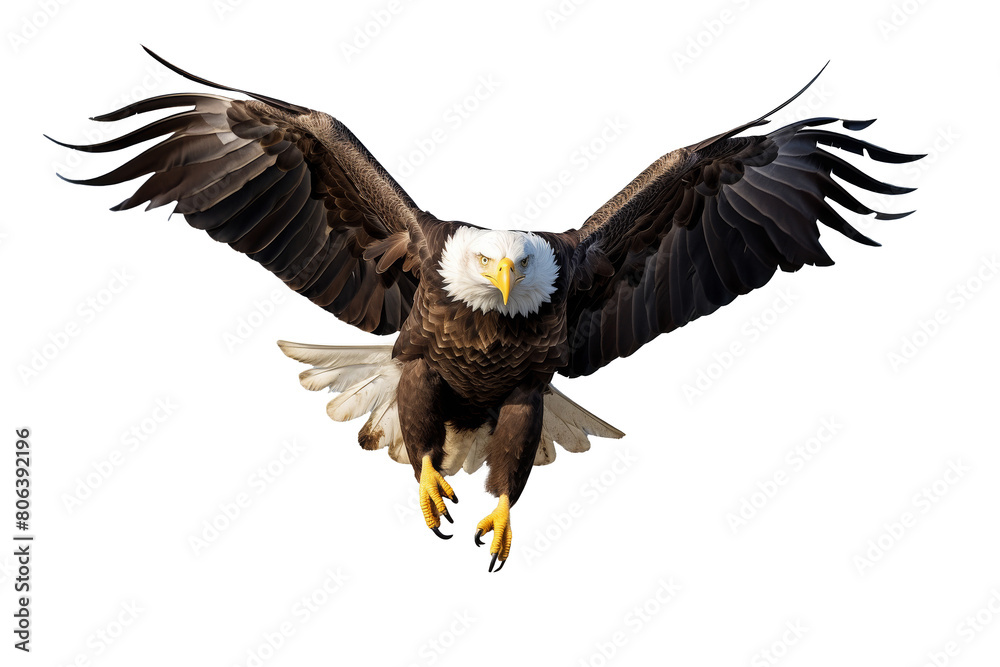 Obraz premium Bald Eagle in Flight on Transparent Background