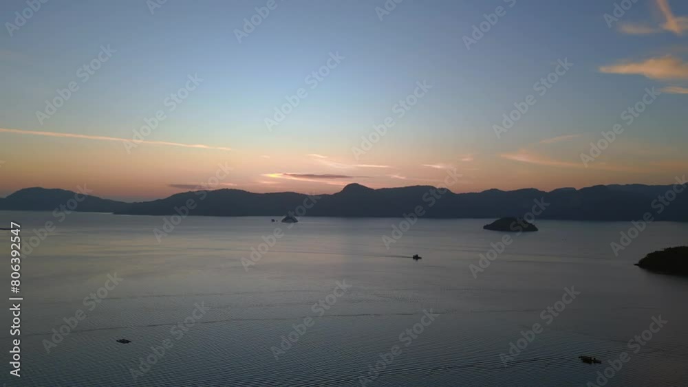 langkawi seascape purple sky before sunrise Great aerial view flight drone