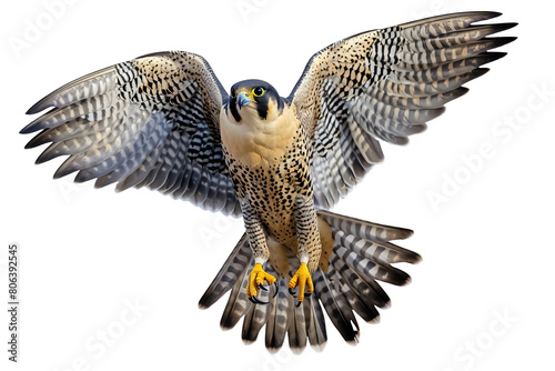 Peregrine Falcon in Flight on Transparent Background