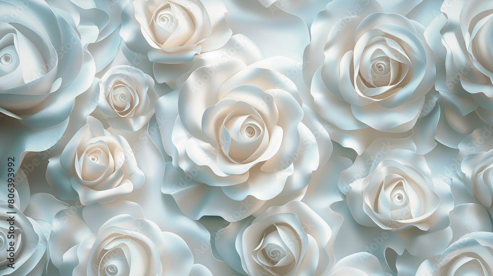 A close up of white roses with a blue background A close up of white roses with a blue background