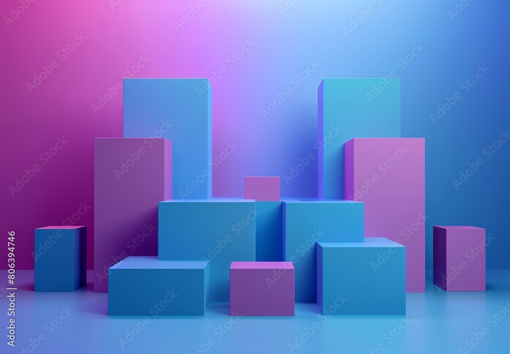 a blue and pink background with a bunch of blocks in the middle of it a blue and pink background with a bunch of blocks in the middle of it