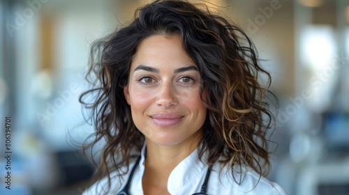 Woman With Stethoscope Smiling at Camera