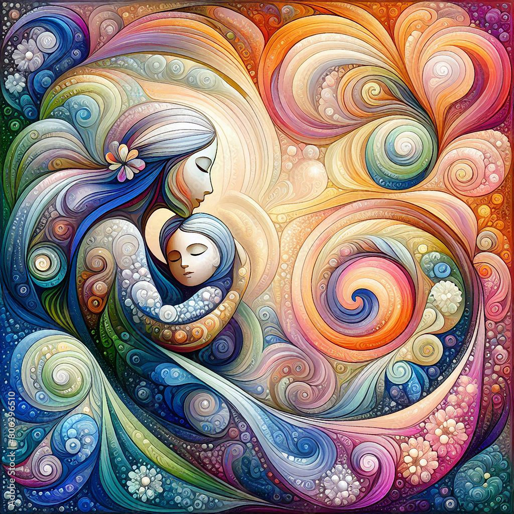 Illustration on the theme of family and love