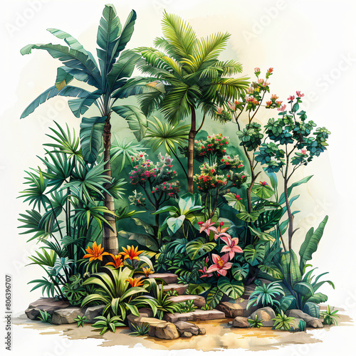 Group of Tropical Plants Together