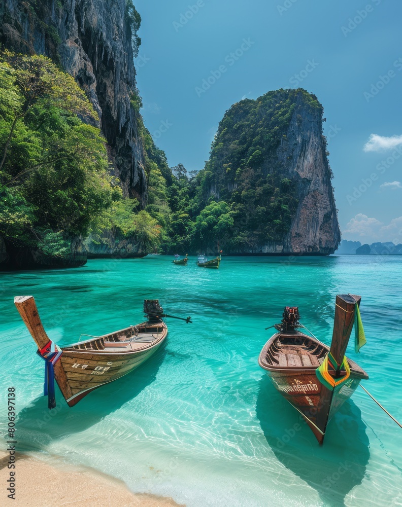 Obraz premium Traditional boat in the beach of Thailand