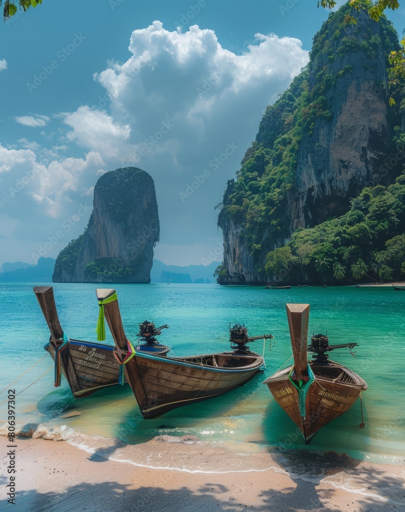 Obraz premium Traditional boat in the beach of Thailand