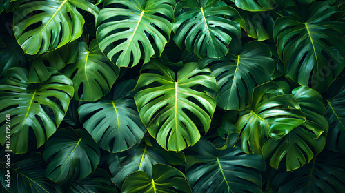 Lushgreen monstera leaves creating a vibrant tropic