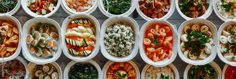 a bunch of bowls of food that are on a table together and ready to be eaten a bunch of bowls of food that are on a table together and ready to be eaten
