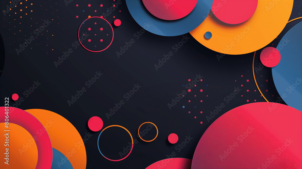 A colorful background with circles of different colors