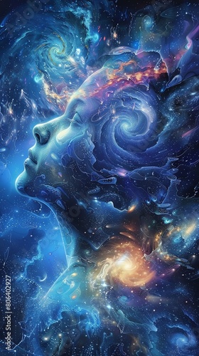Morphic Resonance Realms  Surreal scenes of minds resonating with universal frequencies to access collective knowledge