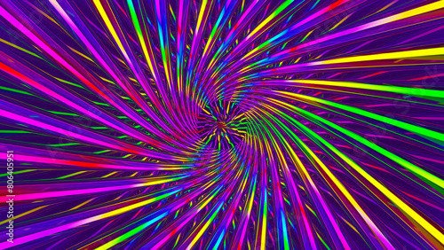 Swirl Vortex 3d Background with Colored Lines (ID: 806405951)