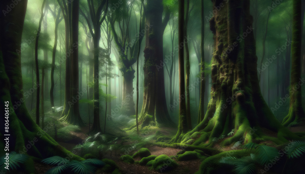 An image of a beautiful magic forest nandscape